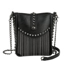 DIINOVIVOWomen Tassel Shoulder Bag Punk Rivet Ladies Messenger Bag Small Bucket Bag Female Crossbody Bags For Women Bag WHDV1213