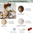 Retro Coffee Matte White Balloons Garland Arch Kit Boho Hochzeit Dekoration Geschlecht offenbaren Geburtstag Baby Shower Decor Zubehör