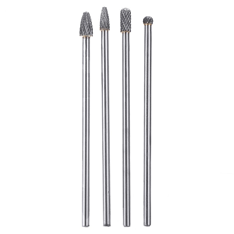 Herramienta de broca de rebaba rotativa Extra larga de 1/4 ", juego de brocas de carburo de 6" para fresado de Metal, cortador de grabado