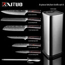 XITUO Kitchen Chef Set 4-8PCS set  Knife Stainless Steel Knife Holder Santoku Utility Cut Cleaver Bread Paring Knives Scissors