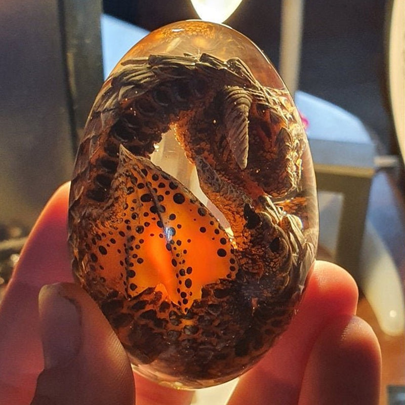 Halloween Decoration Dinosaur Egg Statue Lava Dragon Egg Ornamental Collection Resin Crystal Minerale Gemstone Reiki Home Decor