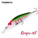 TSURINOYA Minnow flotante DW68 70F señuelo de pesca 70mm 5,2g Ranger profesión señuelo duro Jerkbait Crankbaits Swimbait Wobblers cebo