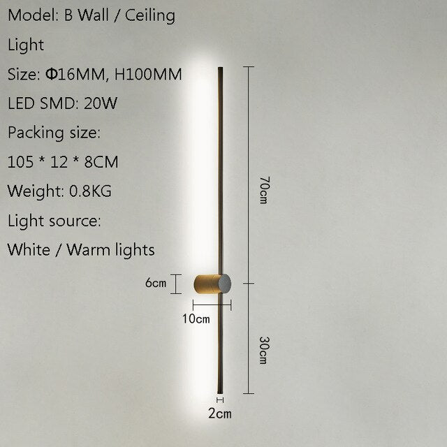 Nordic Minimalist LED Wall Lamp Modern Creative Simple Living Room Home Decor Sofa Background Wall Light Bedroom Bedside Lamps