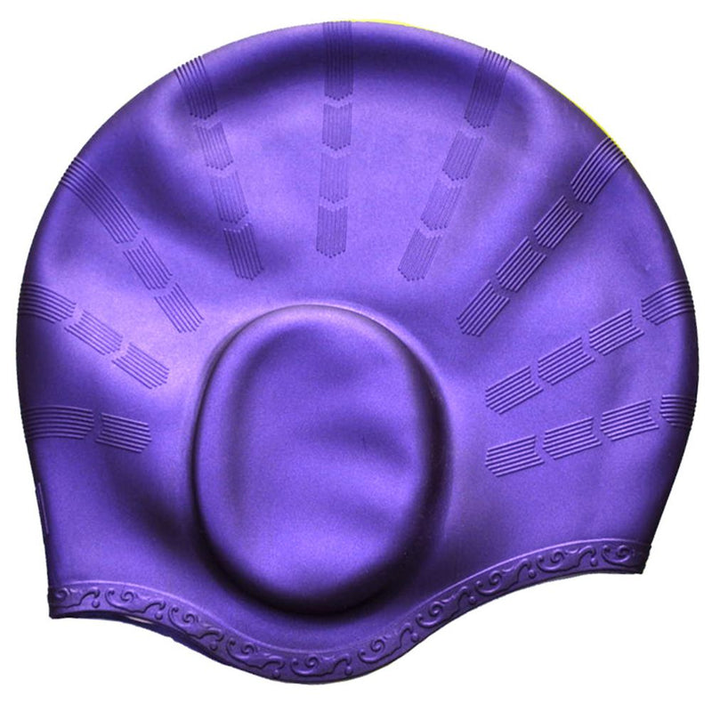 Gorro de natación de goma de silicona Diseño ergonómico 3D Bolsillos para las orejas para adultos Gorros de natación impermeables Sombrero Natación