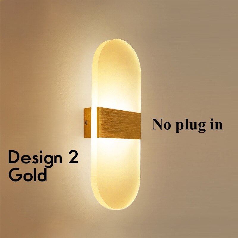 Decor Indoor Wall Lamp Plug In Dimming Acrylic Modern Bedroom Wall Light Led For Home Bedside Wall Sconce With Plug 12W 4 Colors