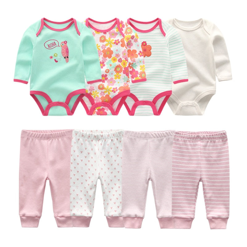 2022 Cotton Baby Girl Clothes Bodysuits+Pants Baby Sets Newborn Clothing Sets Autumn Winter Baby Boy Clothes Roupa de bebe