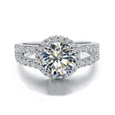 LMNZB With Credentials 100% Tibetan Silver Rings Wedding Jewelry for Women 2 Carat Lab Diamond Engagement Gift Wholesale