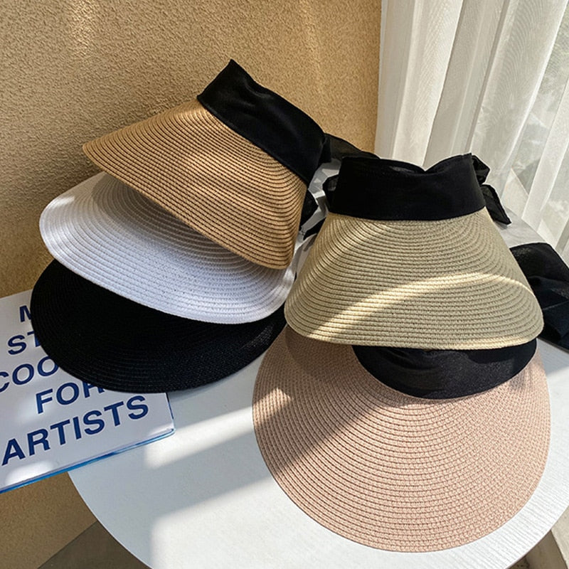 Oversize Straw Bucket Hat Women Bow Women&#39;s Summer Visor Cap 2022 Fashion Fishing Hat Bob Men&#39;s Panama Hats bone feminino MZ015