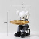 Estatua de oso violento, estatua de oso ordenado con bandeja de Metal, llaves de almacenamiento, dulces, adornos para el hogar Friut, decoración de mesa, decoración de habitación