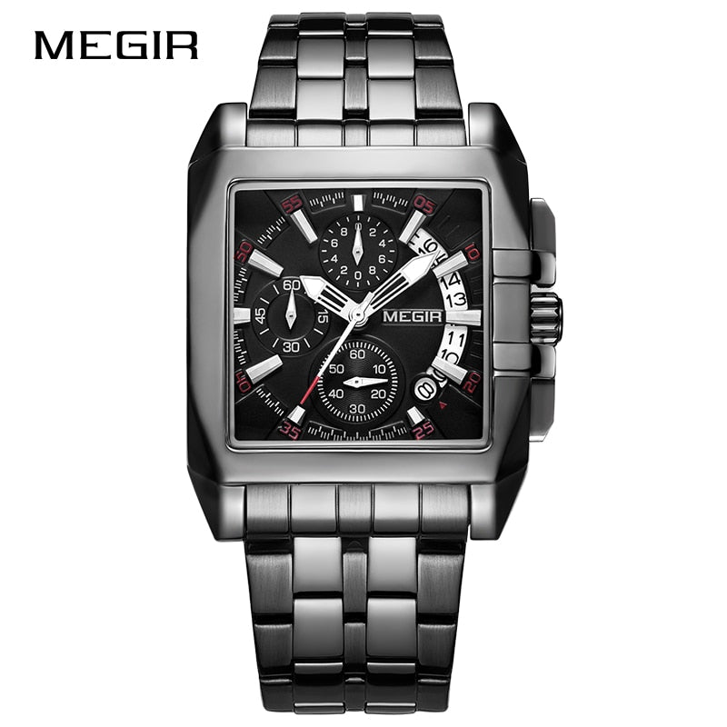 Hot Sale New MEGIR Brand Original Chronograph Quartz Men Watch Stainless-Steel Business Wrist Watch Male Clock Relogio Masculino