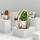 Fashion Explosion Models Ladies Quartz Watch Personality Snake Head Bracelet Stainless Steel Diamond Studded Snake Watchs Female