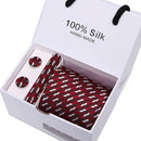 Joy Alice Wedding men neck ties gift box packing men brand luxury necktie pocket square silk tie set cufflinks handkerchief