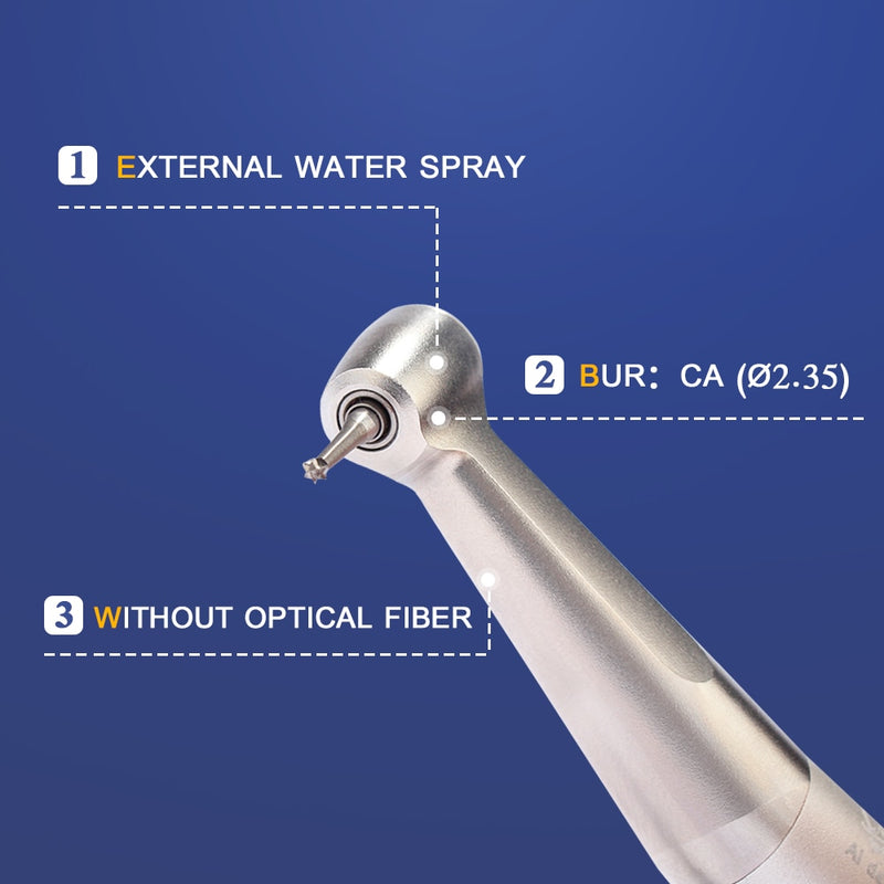 Suministros dentales para dentista 1:1 pieza de mano de contraángulo FX25 pieza de mano de pulverización de agua externa no óptica compatible con motor de aire