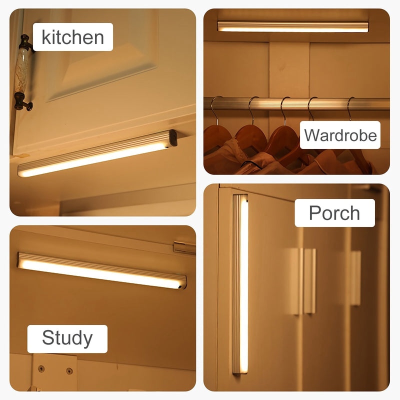 Luces LED para debajo del gabinete, lámpara con Sensor de barrido manual, 30 40 50cm, luz con Sensor de movimiento, armario para dormitorio, cocina, luz para el hogar