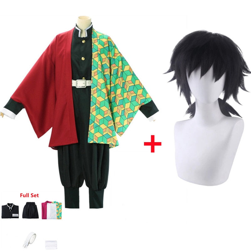 Anime Demon Slayers Kimetsu no Yaiba Tomioka Giyuu Cosplay Costume Women Men Kimono Uniform Halloween Christmas Party Clothes