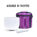 Tazón de canto de cristal de cuarzo esmerilado de 8 pulgadas 432 hz/440 hz con estuche de transporte gratis Chakra CDEFGAB