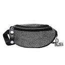 JIEROTYX Fashion Rhinestones Women Bag Waist Bag Fanny Packs Chest Waist Pack Travel Casual Female Chain Strap Punk Belt Bag
