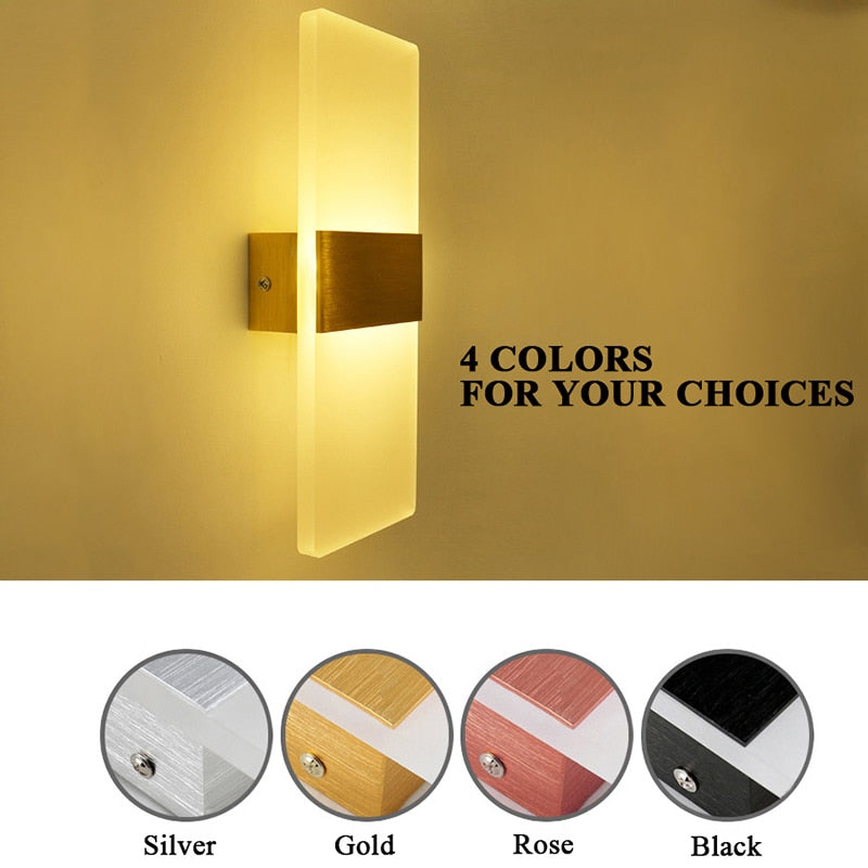 Decor Indoor Wall Lamp Plug In Dimming Acrylic Modern Bedroom Wall Light Led For Home Bedside Wall Sconce With Plug 12W 4 Colors