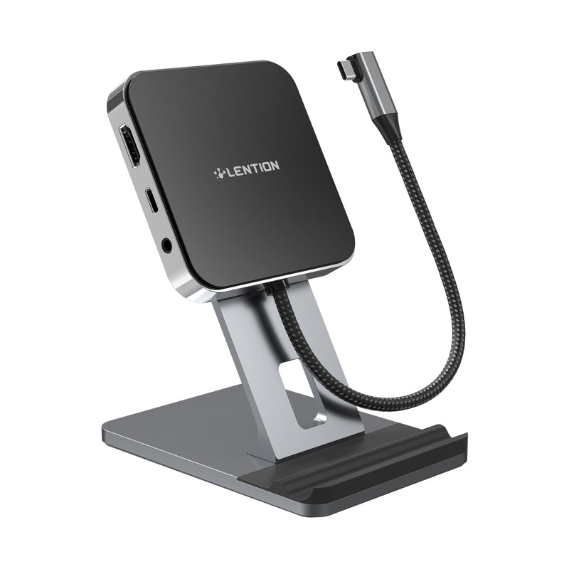 Adaptador de soporte de estación de acoplamiento USB C Hub con 4K HDMI 100W PD SD/lector de tarjetas TF USB3.0 3,5mm conector de auriculares iPad Pro Samsung Galaxy