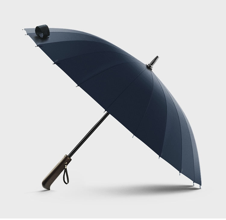 Hot Sale Brand Rain Umbrella Men Quality 24K Strong Windproof Glassfiber Frame Wooden Long Handle Umbrella Women&