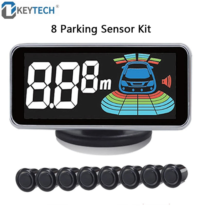 OkeyTech, 8 sensores, Sensor de estacionamiento, Radar de marcha atrás para automóvil, Detector de estacionamiento, asistencia de estacionamiento, Radar de estacionamiento inverso
