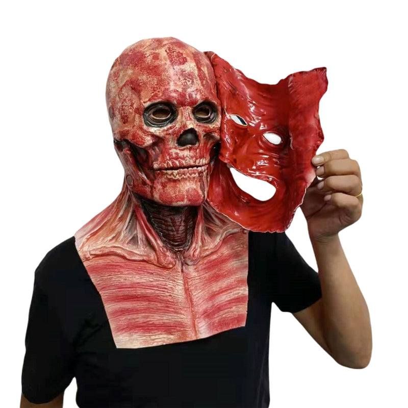 2022 Cosplay Maske Bloody Horror Skull Head Cover Halloween Double-Layer Ripped Mask Gesichtsmaske anonyme Maske