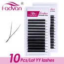 Wholesale 10Pcs/Lot YY Shape Eyelash Extension Fake Eye Lash Building Mesh Surround Cross YY/VV Lashes Split Tip Makeup Supplies