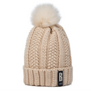 New Women Warm Thick Hat Fashion Winter Hats For Woman Add Fur Lined Knitted Cap Letter B Beanie Hat Girls Pompom Knitted Hat