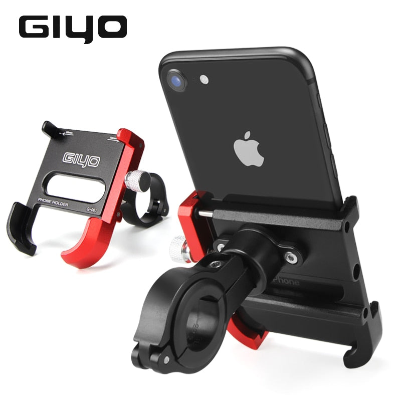 GIYO Aluminiumlegierung Fahrrad Handyhalter Mountain Road Bike Lenker Clip Ständer Mount Bike MTB Smartphone Halter Unterstützung