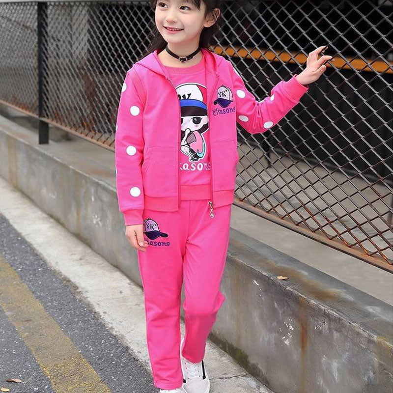 Winter Children Clothing Sets for Girls Floral Baby Girl Clothes Cotton Kids Tracksuit Sweatshirt+Pants Christma Costume Outfit