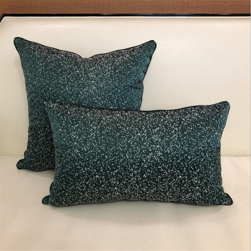 Fundas de cojín de sofá de lujo ligeras, fundas de almohada simples modernas de rejilla azul verde, fundas de almohada europeas de alta calidad, decoración de cama para el hogar