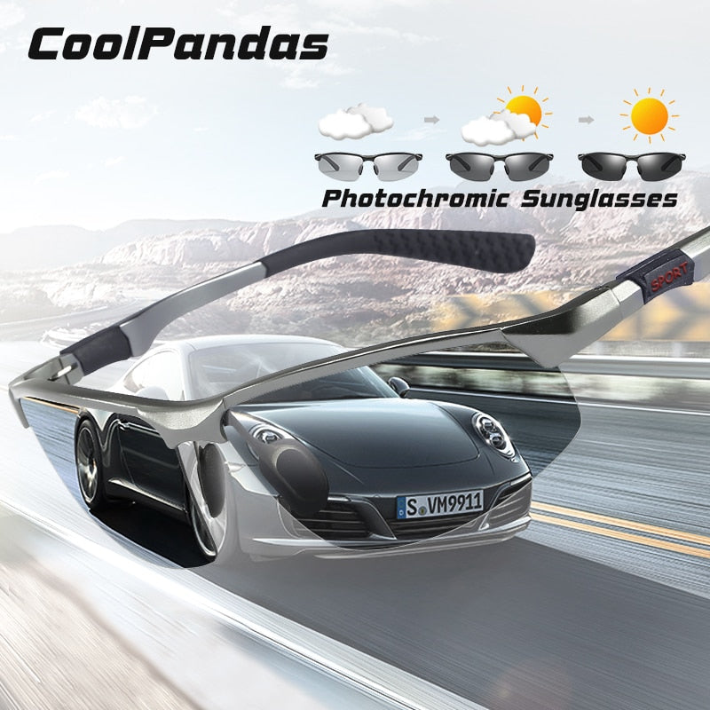 Gafas de sol fotocromáticas de marca CoolPandas, gafas de sol polarizadas camaleón para hombre, gafas de sol deportivas para hombre, visión nocturna diurna, conducción zonnebril heren