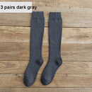 6PCS=3Pairs Men's Winter Compression Stocking Warm Hot Knee High Long Leg Terry Socks Cotton Thicken Cover Calf Socks Size 38-44