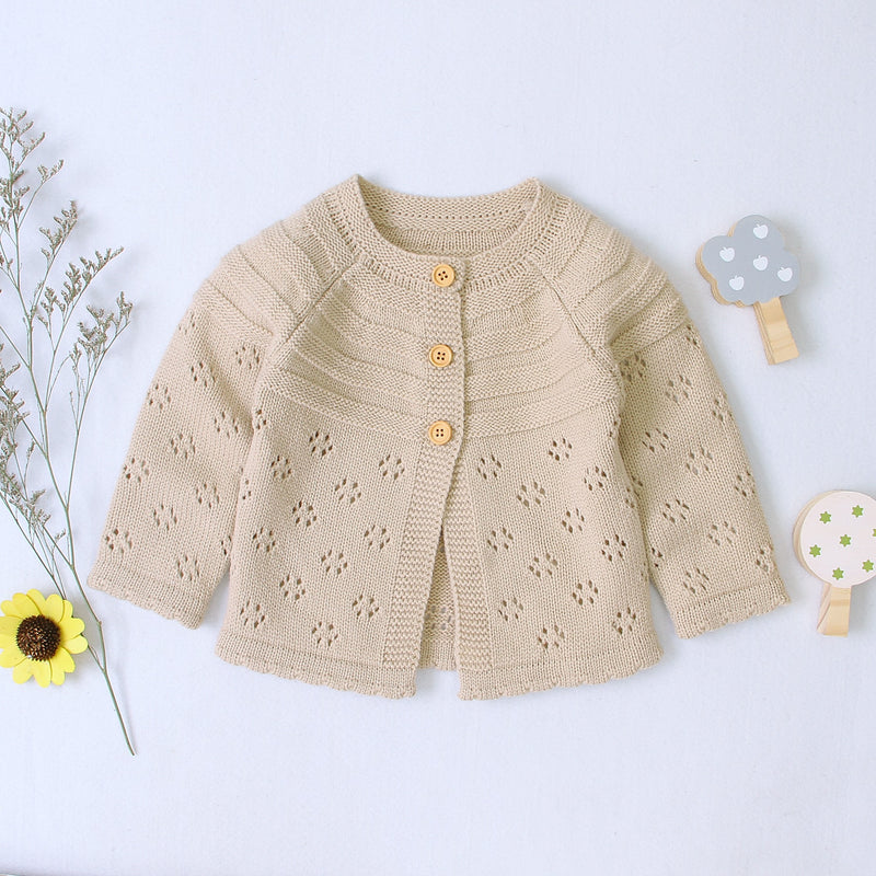 2022 Autumn Winter Kids Boys Girls Sweaters Baby Girl Solid Cotton Sweater Jacket Boys Children Knitted Kids Sweaters Girls