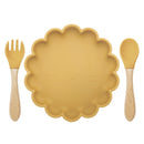 2020 New Arrivals Wholesales Manufacturer Nordic Portable Silicone Non-slip Flower Shape Bowl placemate Edible Baby Shower Gift