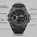 SANDA Brand Men's Watch Military Outdoor Sports Waterproof Watches Dual Display Quartz LED Digital Clock Relogio Masculino