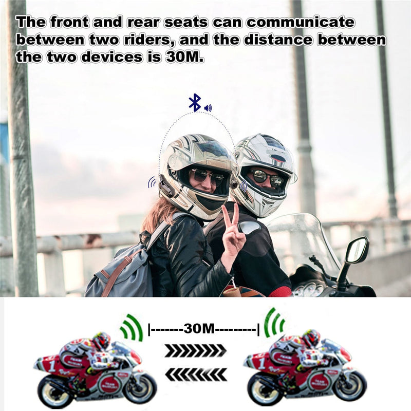 1/2Pcs E1 Bluetooth Intercom Motorcycle helmet bluetooth headset for 2 Rider intercomunicador Moto Interphone Headset Wireless