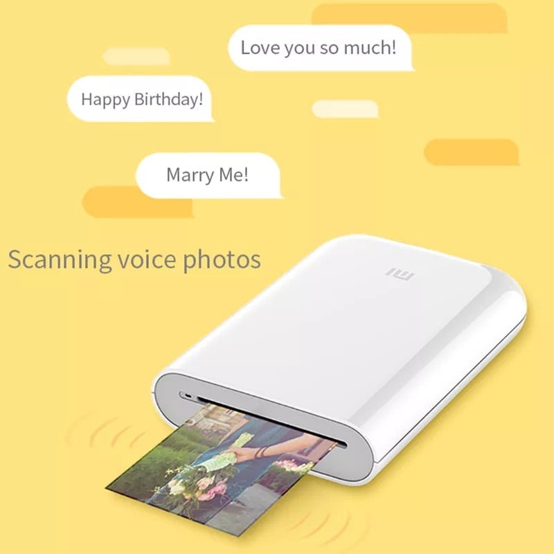 Global Version Xiaomi Mijia Photo Printer 300dpi Mi Portable Mini Pocket Picture Printer For Smartphone Works With Mi Homes App