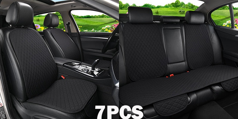 Summer Car Seat Cover Protector Auto Flax Front Back Rear Backrest Linen Seat Cushion Pad for Automotive Interior Truck Suv Van