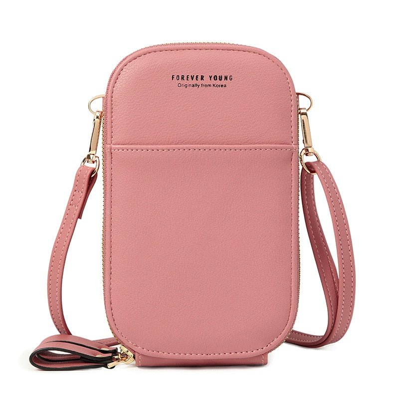 Mini bolso de hombro con bolsillo para teléfono de diseñador para mujer, bandolera de dos capas para mujer, bolso cruzado pequeño de piel sintética para mujer