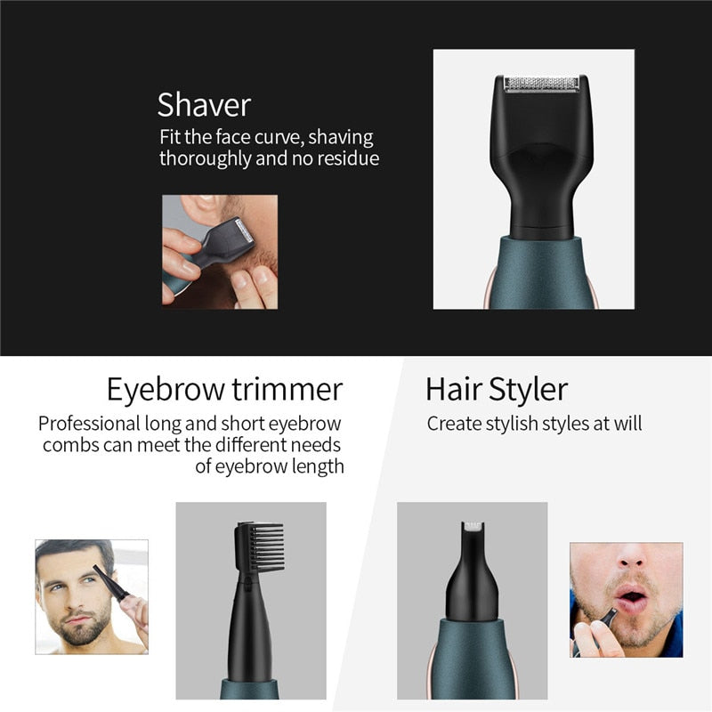 5 in1Electric Nose Ear Hair Trimmer Men Rechargeable Beard trimer  Face Eyebrow hair removal Sideburns Styling Hair Trimmer  53