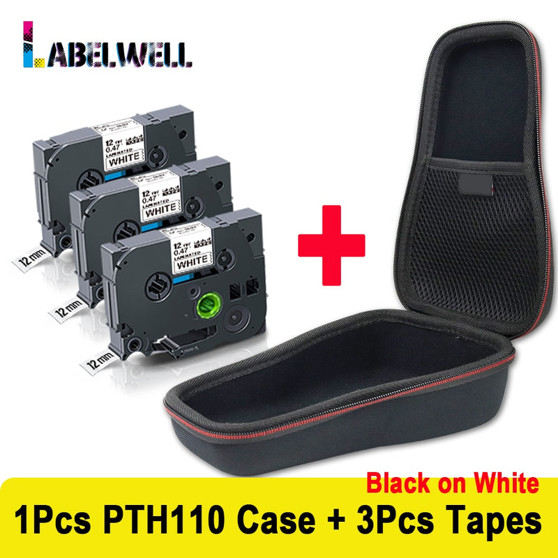 Labelwell 10pcs laminated Compatible for label tape 231 131 6/9/12mm Black on white tape 431 531 631 131 221 211 Printer Ribbon