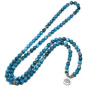 Mala Bracelets Revelation In Natural Apatite 8MM 108 Beads Bracelets Yoga Meditation Lotus Pendant Charm Jewelry
