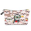 FUDEAM Polyester Unicorn Sloth Print Pattern Women Travel Storage Bag Toiletries Organize Cute Cosmetic Bag Portable Make Up Bag