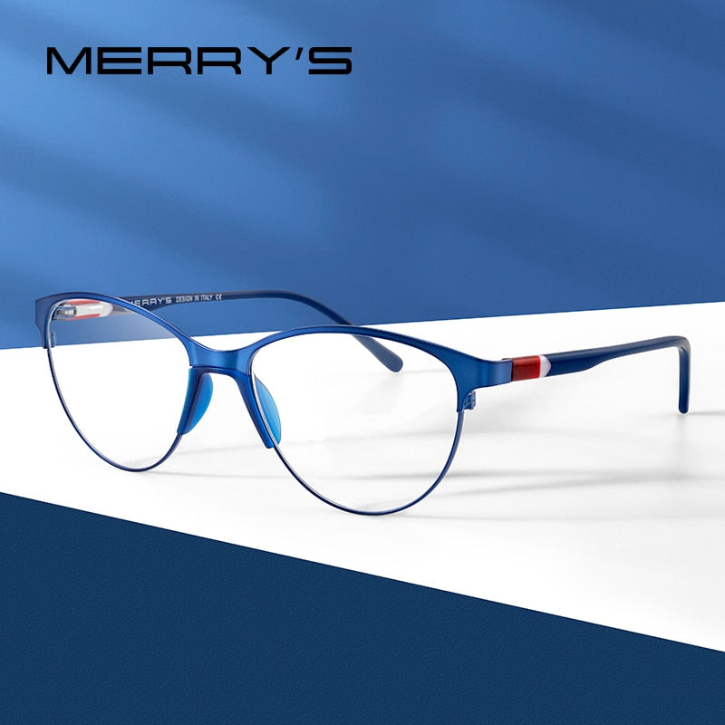 MERRYS DESIGN Women Retro Cat Eye Glasses Frame Ultralight Eye Myopia Prescription Eyeglasses Acetate Glasses Legs S2602