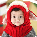 Korean Baby Knitting hats dog Ears winter Earflap Boys Girls Scarf Set Cute Warm Toddler Hat Kids Children Windproof Cap 0-4Y