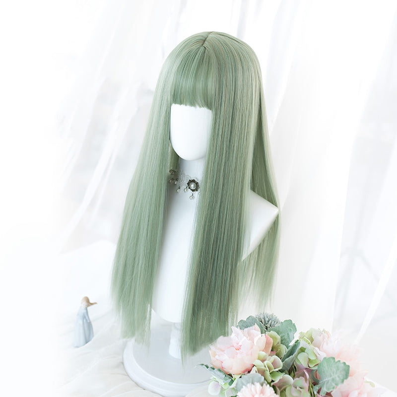 SHANGKE Synthetic Red Black Blonde White Lolita Wigs For Women Long Straight Wig With Bangs Genshin Impact Cosplay Wig