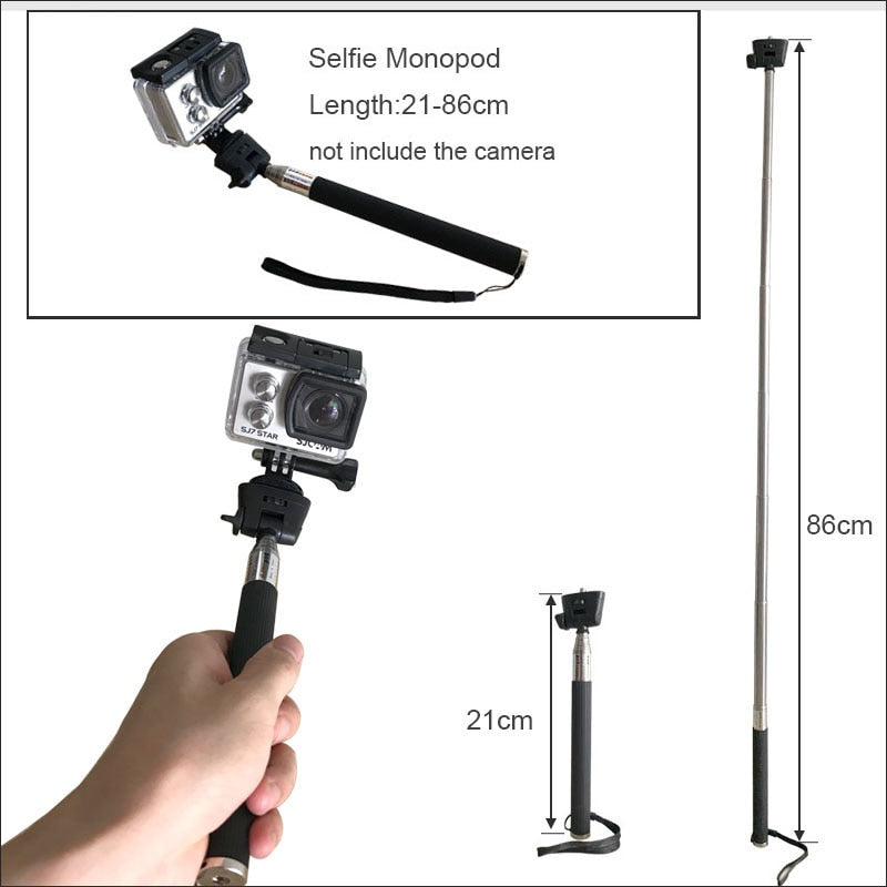 Kit de accesorios de cámara de acción para Gopro Hero 9 8 7 6 5 4 Selfie Stick Monopod Mounts para SJCAM SJ4000 trípode para Yi 4K EKEN H9R