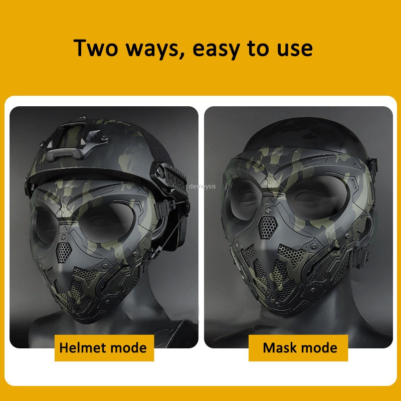 Outdoor Airsoft Protective Mask Military Tactical Paintball Full Face Mask CS Hunting Shooting Sports Halloween Skull Masks