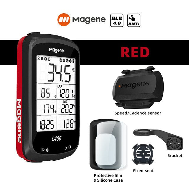 Magene C406 Bike Computer GPS Wireless Smart Mountain Road Bicycle Monito Stopwatchring Cycling Data Map bicycle Speed Stopwatch